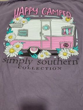 Happy Camper Simply Southern Purple Tee Size XL